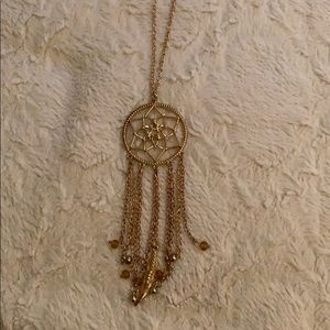 Long dream catcher necklace
